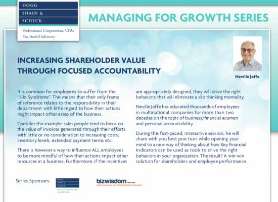 Managing for Growth: Increasing Shareholder Value Through Focused Accountability