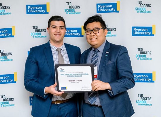 Steven Chow Winner of Hogg, Shain & Scheck Ted Rogers School of Management Scholarship