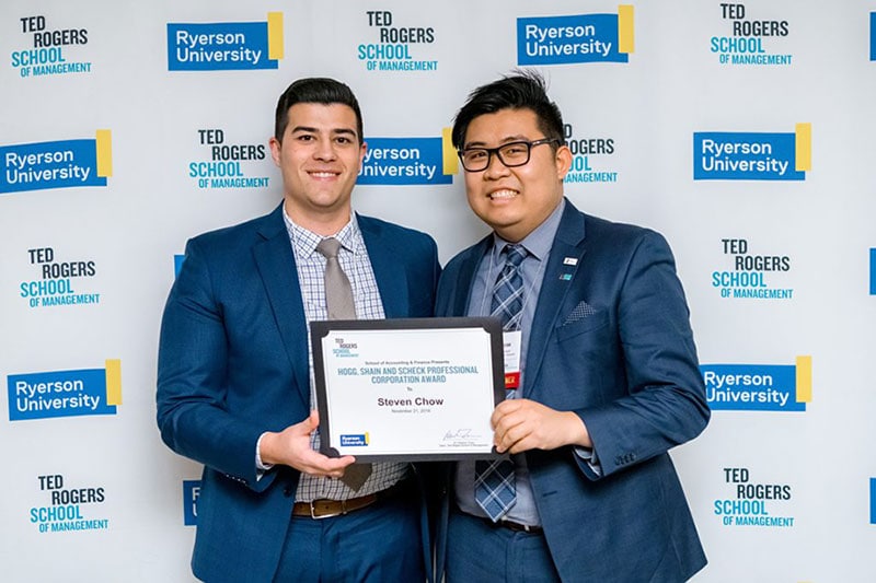 Steven Chow Winner of Hogg, Shain & Scheck Ted Rogers School of Management Scholarship