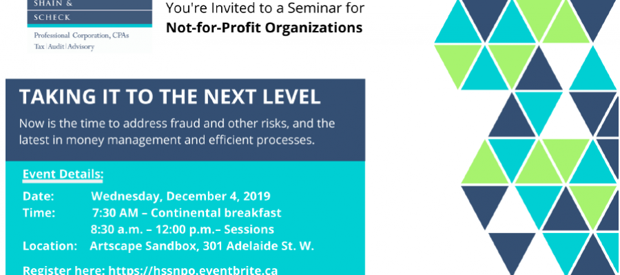 Seminar for Not-for-Profit Organizations: TAKING IT TO THE NEXT LEVEL