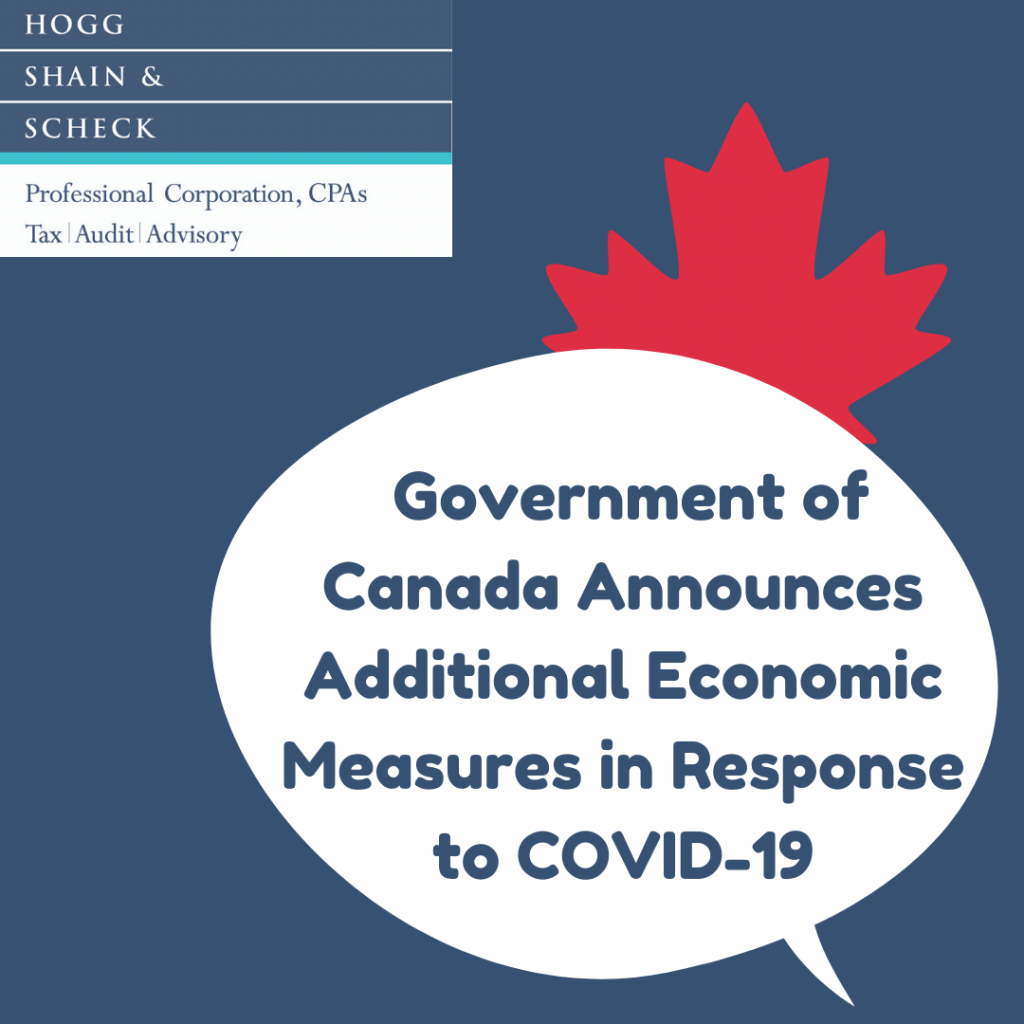 Government of Canada Announces Additional Economic Measures in Response to COVID-19