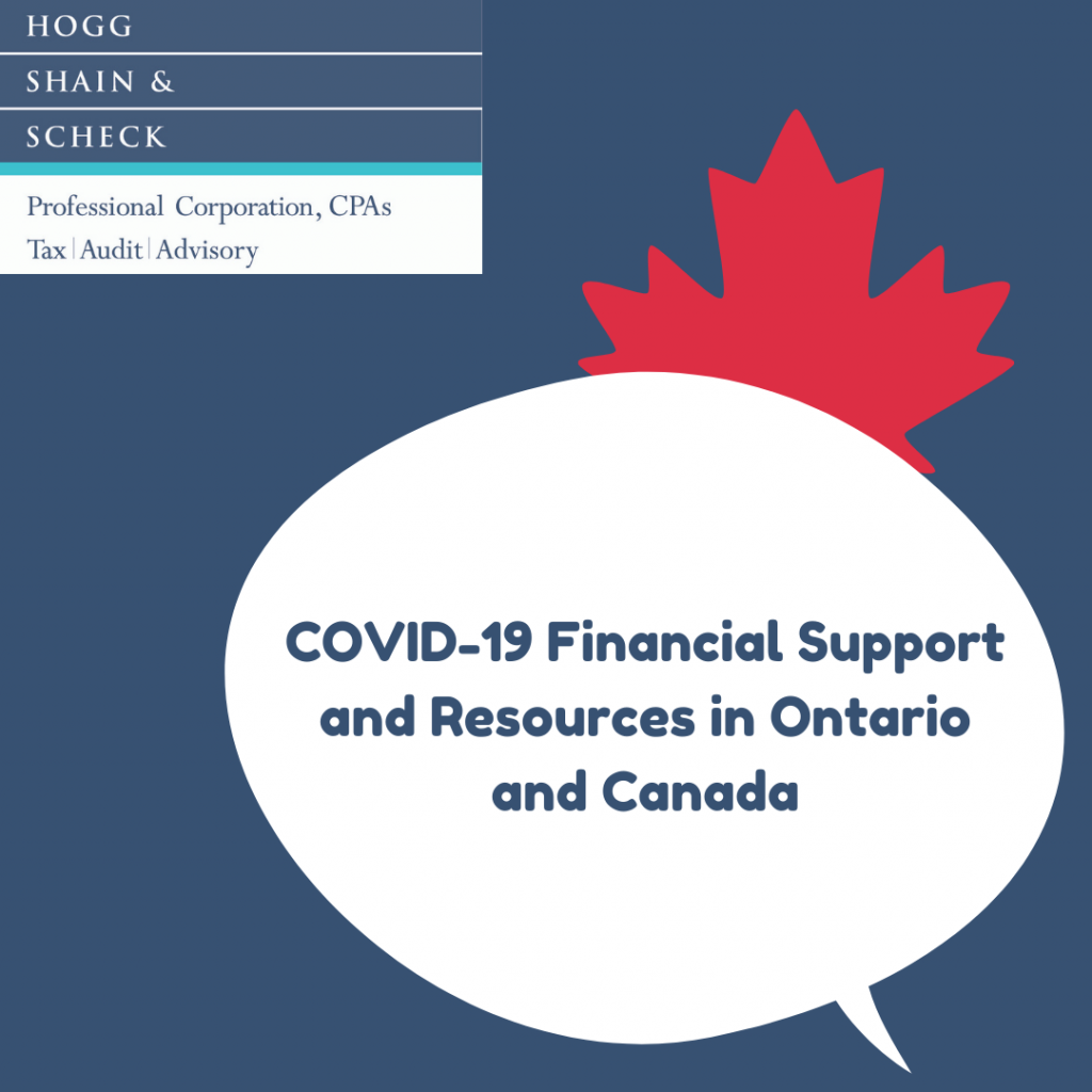 COVID-19 Financial Support and Resources in Ontario and Canada – Listed by Hogg, Shain & Scheck